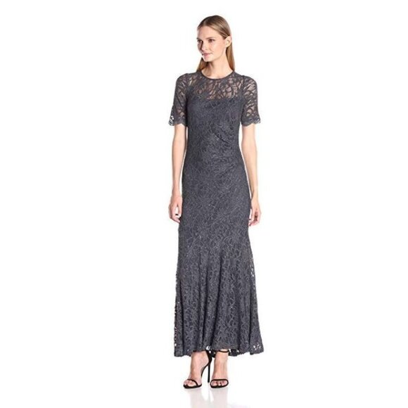 Decode 1.8 Women's Glitter Lace Short Sleeve Mermaid Mother of Bride/Groom Dress - Picture 1 of 6